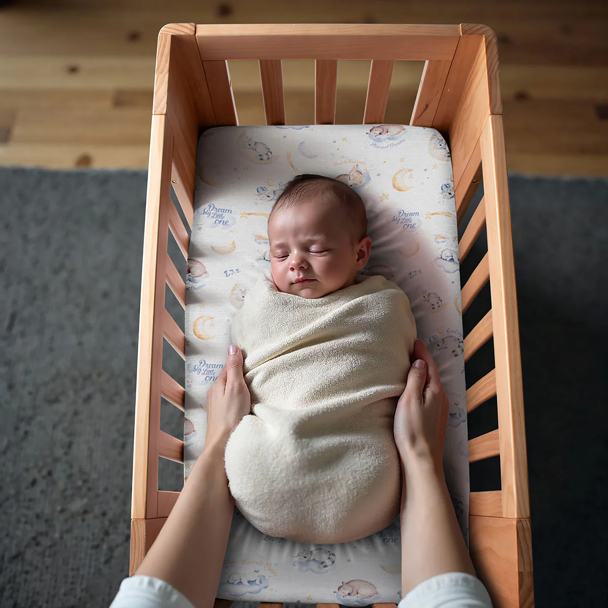COCOON Bassinet/Co-Sleeper Fitted Sheet – Sweet Dreams - Image 3