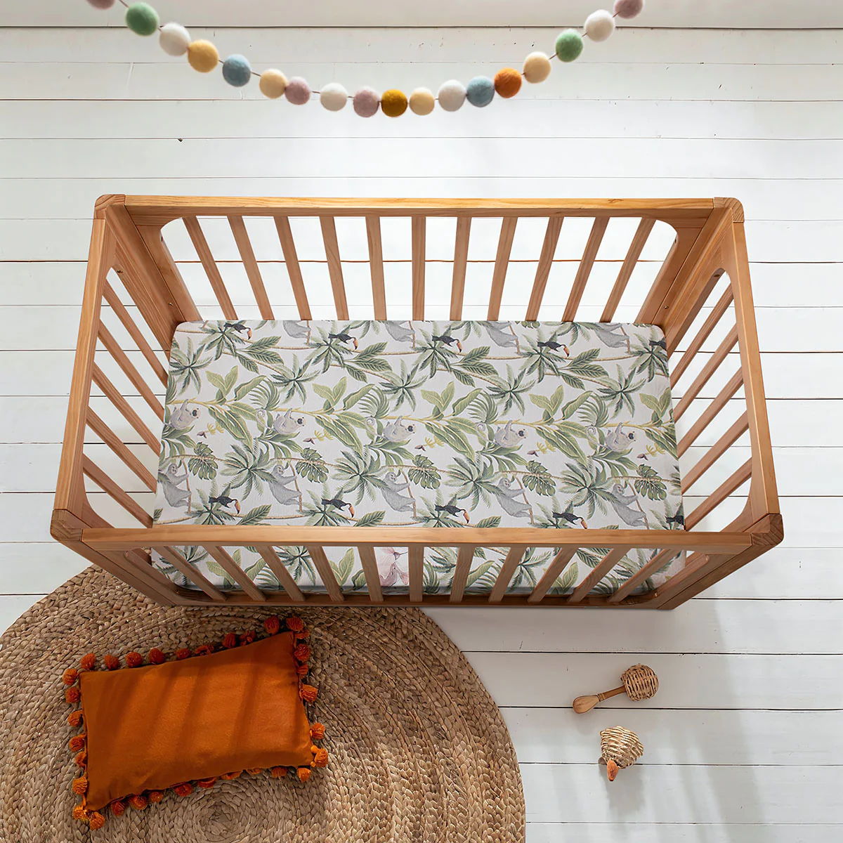 COCOON Fitted Cot Sheet – Tropicana - Image 4